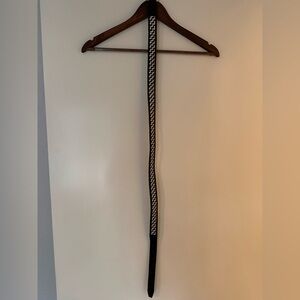 Cute J Crew Leather Belt. Black and White Geometric Pattern